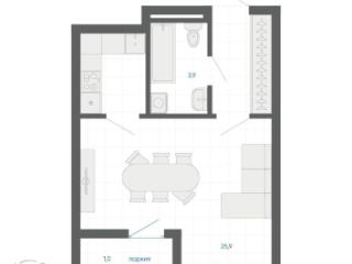 Студия, 30.8 м², 2/32 этаж