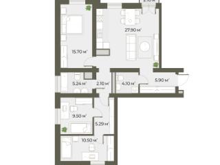 3-комн., 86.5 м², 5/6 этаж