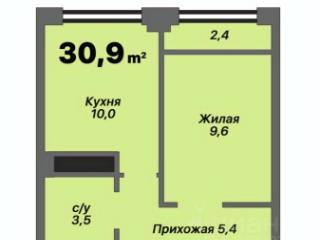 1-комн., 30.9 м², 9/9 этаж